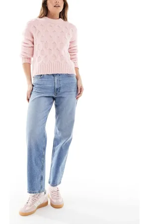 ASOS Ankle grazer straight leg jeans in mid - MBLUE