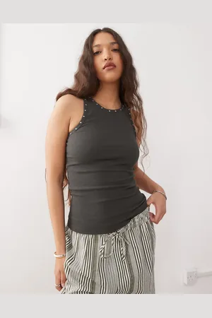 Weekday Studded tank top in dark