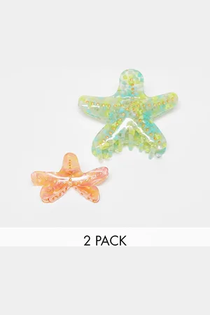 Easilocks X ASOS Exclusive Starfish Claw Clips 2 Pack - Blue & Orange