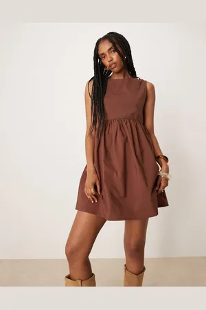 ASOS Trapeze poplin mix babydoll dress in