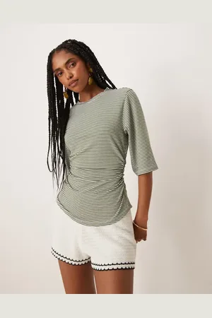 ASOS Stripe cinched t shirt in