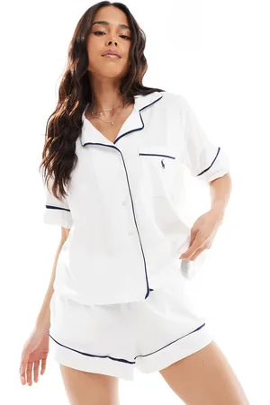Ralph Lauren Short sleeve and shorts piped pyjama set in