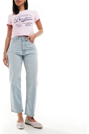 ASOS Ankle grazer straight leg jeans in light wash - LBLUE