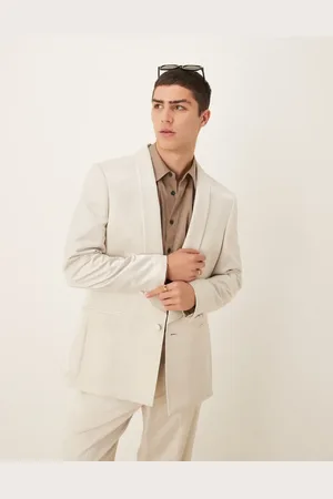 ASOS Regular suit jacket in beige satin