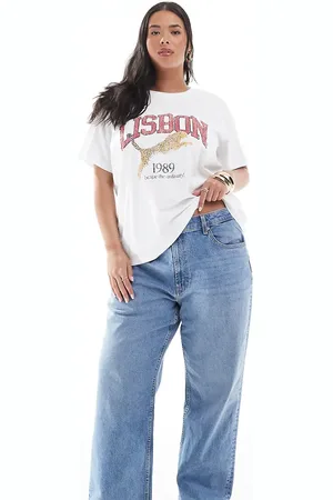 ASOS ASOS DESIGN Curve ankle grazer straight leg jeans in mid - MBLUE