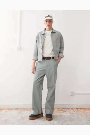 New Era Pinstripe denim baggy fit jean co-ord in
