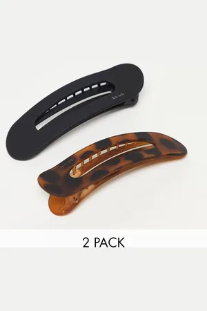 KITSCH Flat Lay Claw Clip Flat 2 Pack - & Tortoise
