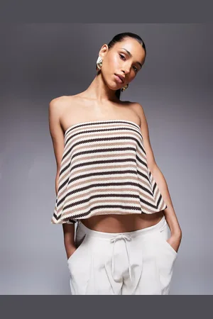 ASOS Knitted relaxed fit trapeze bandeau in stripes