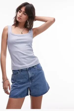 & OTHER STORIES Ribbed jersey vest top with scoop neck in light