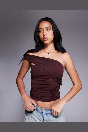 ASOS Ruched one shoulder top in