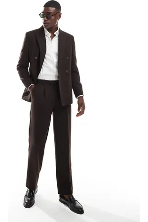 ASOS Wool blend straight leg suit trousers in