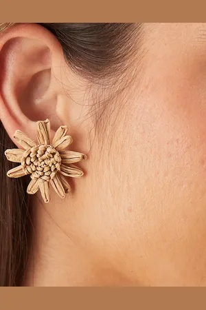 ASOS Stud earrings in large flower raffia-look design