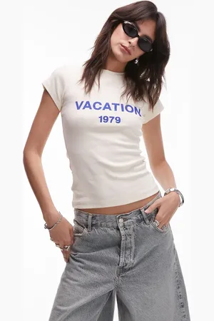 Topshop Jersey Vacation graphic everyday tee in