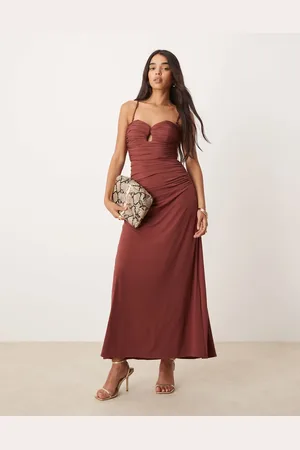 EVER NEW Ruched teardrop maxi dress in