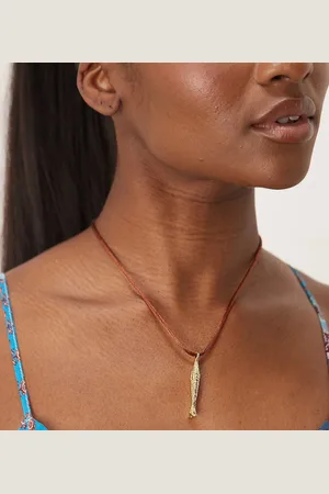 Orelia Plated fish charm cord necklace in red