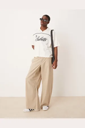 ASOS Heavyweight twisted horseshoe trouser in sand