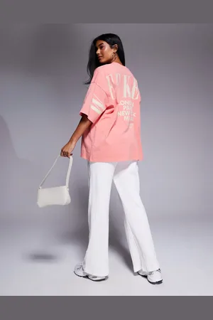 ASOS Weekend Collective Icon oversized t-shirt with stacked back logo in washed peach and stone