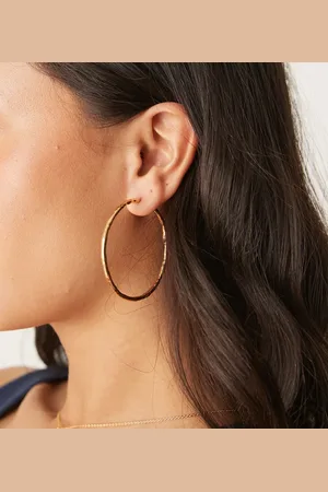 Orelia Plated molten hoop earrings in pale
