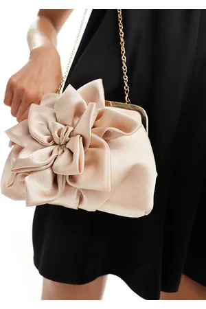 True Decadence Satin flower crossbody bag in blush