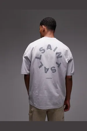 AllSaints Tierra oversized t-shirt in machine grey