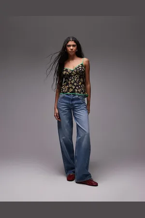 Topshop Contrast binding cami in floral print