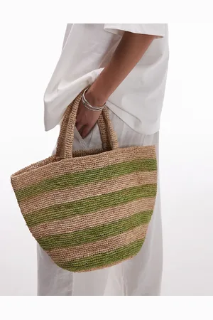 Topshop Goldie stripe straw bag in stripe
