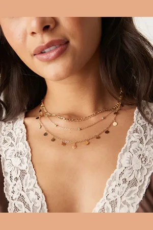 DesignB London Multi row disc necklace in