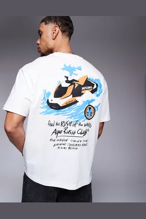 Bershka Speed boat printed t-shirt in stone