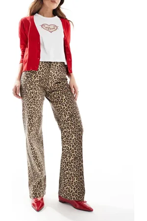 VERO MODA Tessa wide leg jeans in leopard print