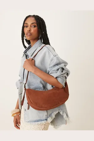 Beck Söndergaard Tacey suede crescent shoulder bag in