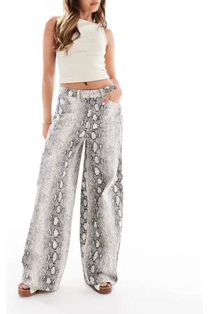 Object Wide leg jeans in snake print