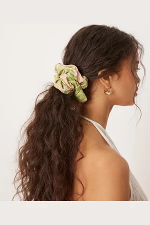 ASOS Floral scrunchie with pink contrast piping