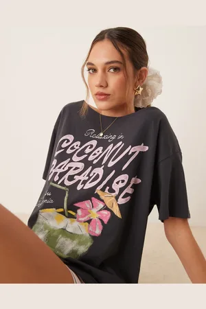 Hollister Short sleeve tropical graphic t-shirt in black