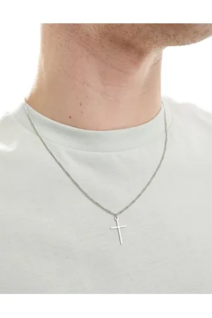 LOST SOULS Thin Cross pendant necklace in stainless steel