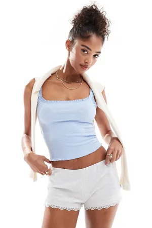 Cotton On Cotton On waffle lace edge boyshort in marl