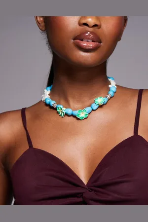 South Beach Lotus flower chunky beaded necklace in