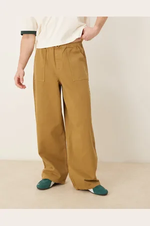 ASOS Super baggy pull on fatigue trouser with darts in tan