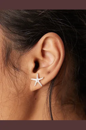 Orelia Statement starfish stud earrings in sterling