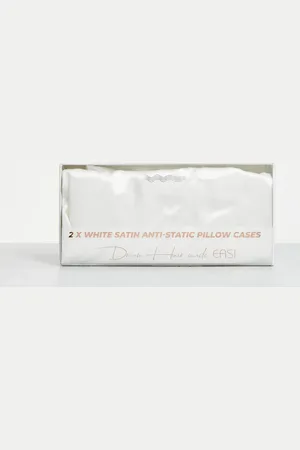 Easilocks Classic Satin Pillow Cases 2 Pack - White