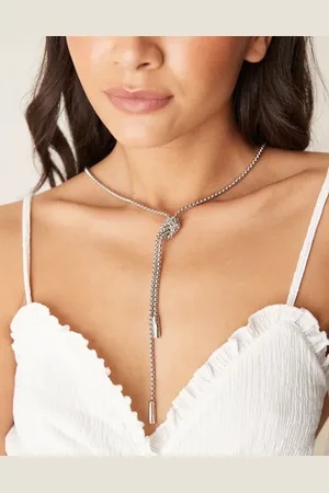 DesignB London Knot detail lariat necklace in