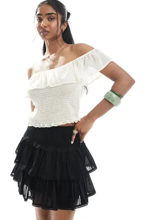 ASOS Lace trim rara mini skirt in