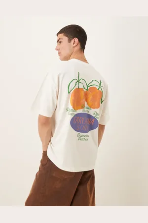 ASOS Oversized t-shirt with peaches graphic in cream