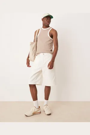 ASOS Long length denim fatigue jorts in