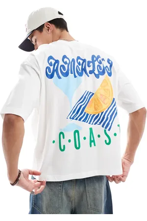ASOS Boxy oversized t-shirt with coast graphic in