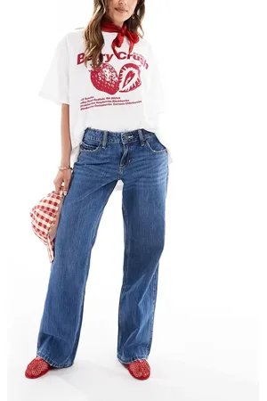 Hollister Low rise baggy jean in dark denim wash