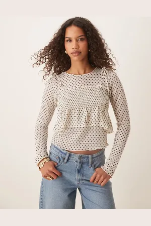 ASOS Long sleeve top with cami overlay in spot print