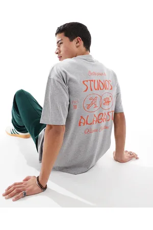 ASOS Oversized t-shirt with back text graphic in marl