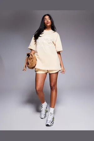 ASOS Weekend Collective oversized t-shirt with scribble logo in buttermilk
