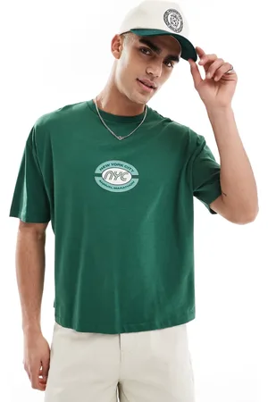 ASOS Boxy oversized t-shirt with sports chest graphic in