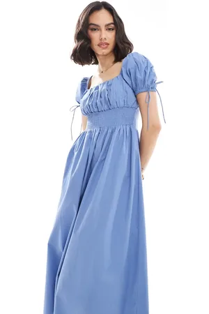 Brave Soul Milkmaid puff sleeve dress in